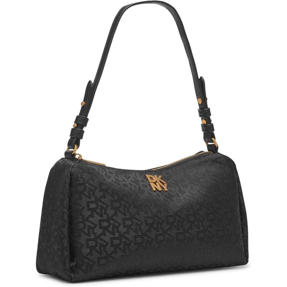 Remy Women's Casual Shoulder Bag Jet Black Polyester Zip Closure - Picture 6 of 6